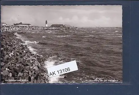 [Ansichtskarte] AK Büsum Brandung an der Steinbank 1960. 