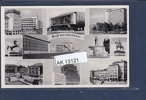 [Ansichtskarte] AK Gruß aus Hannover 9.Ansichten Theater - Hauptbahnhof 1950. 