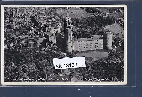 [Ansichtskarte] AK Lutherstadt Wittenberg Schloss mit Kirche Fliegeraufnahme 1938. 