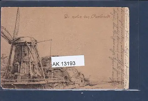 [Ansichtskarte] AK De molen van Rembrandt 1907. 