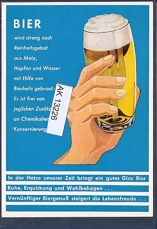 [Ansichtskarte] AK Bier wird streng nach Reinheitsgebot aus Malz Hopfen und Wasser. 