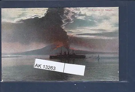 [Ansichtskarte] AK Eruzione del Vesuvio ( Schiff im Vordergrund) 1930. 