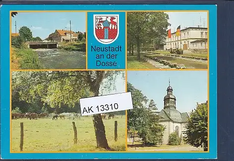 [Ansichtskarte] AK Neustadt an der Dosse 4.Ansichten Ehrenfriedhof am Bahnhof - An der Dosse 1989. 
