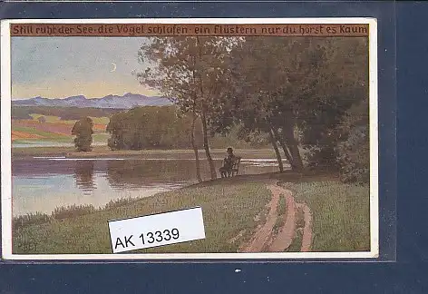 [Ansichtskarte] AK Still ruht der See Volksliederkarte von Paul Hey 1925. 