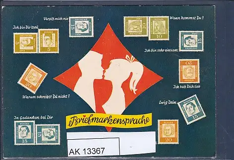 [Ansichtskarte] AK Briefmarkensprache 1960. 