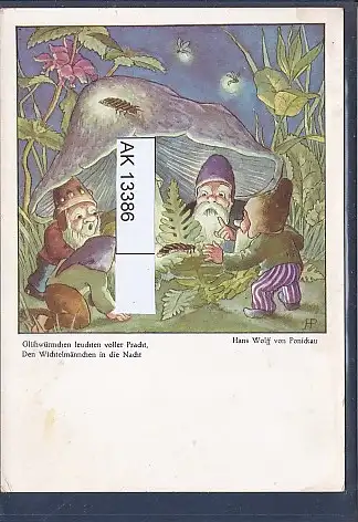 [Ansichtskarte] AK Glühwürmchen leuchten voller Pracht Hans Wolff von Ponickau 1960. 