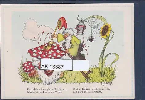 [Ansichtskarte] AK Das kleine Zwerglein Hutzleputz Pilz Ursula Spenz 1960. 