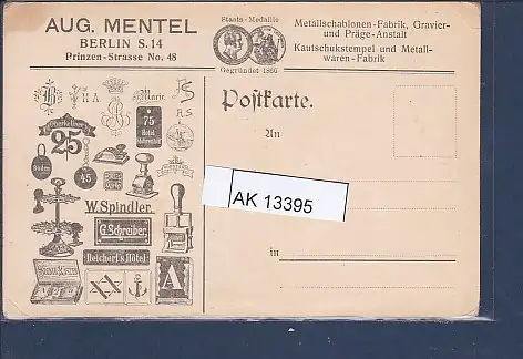 [Ansichtskarte] AK Aug. Mentel Berlin Prinzen Strasse 48 Stempel 1913. 