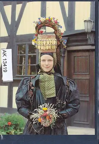 [Ansichtskarte] AK Altenburger Brauttracht mit Hormt 1988. 