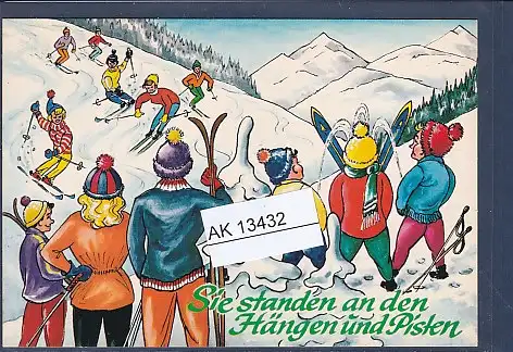 [Ansichtskarte] AK Sie standen an den Hängen und Pisten ( Ski Fahren) 1970. 