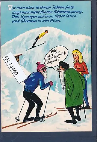 [Ansichtskarte] AK Ist man nicht mehr an Jahren jung taugt man nicht für den Schanzensprung ( Ski Fahren) 1970. 