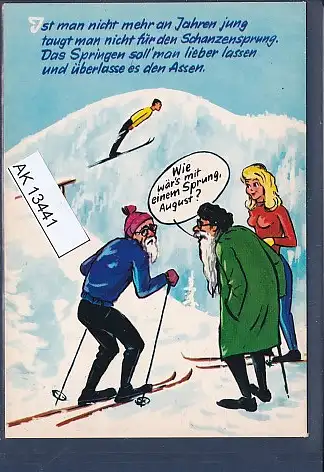 [Ansichtskarte] AK Ist man nicht mehr an Jahren jung taugt man nicht für den Schanzensprung ( Ski Fahren) 1970. 