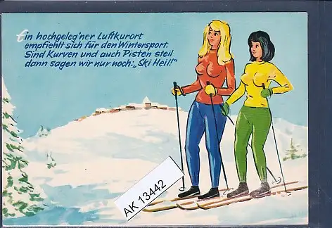 [Ansichtskarte] AK Ein hochgelegner Luftkurort empfiehlt sich für den Wintersport ( Ski Fahren) 1970. 