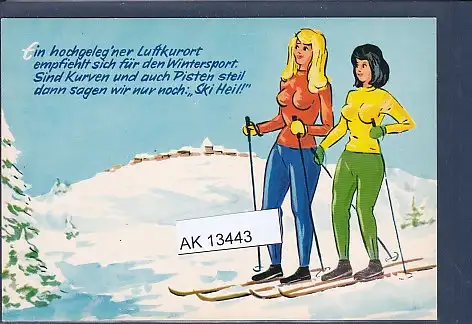 [Ansichtskarte] AK Ein hochgelegner Luftkurort empfiehlt sich für den Wintersport ( Ski Fahren) 1970. 