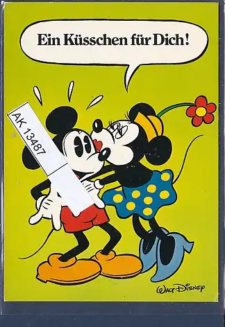 [Ansichtskarte] AK Ein Küsschen für Dich!  Micky und Minnie Mouse 1980. 