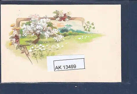 [Ansichtskarte] Karte Handgemalt Baum auf Wiese. 