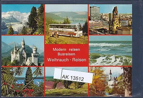 [Ansichtskarte] AK Modern reisen Busreisen Weihrauch - Reisen 8.Ansichten 1970. 