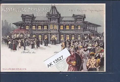 [Ansichtskarte] AK Litho Ausstellung Transvaal 1897 Cafe u. Clubhaus Johannesburg. 