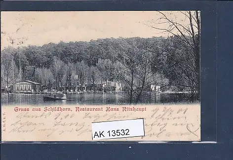 [Ansichtskarte] AK Gruss aus Schildhorn Restaurant Hans Ritzhaupt 1901. 