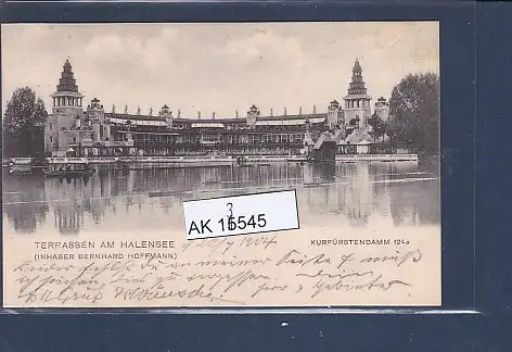 [Ansichtskarte] AK Terrassen am Halensee ( Inhaber Bernhard Hoffmann) Kurfürstendamm 124a 1904. 