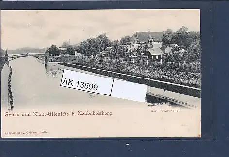 [Ansichtskarte] AK Gruss aus Klein Glienicke b. Neubabelsberg Am Teltow Kanal 1900. 