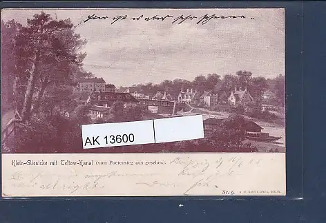 [Ansichtskarte] AK Klein Glienicke mit Teltow Kanal ( vom Poetensteg aus gesehen) 1906. 