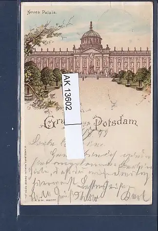 [Ansichtskarte] AK Litho Gruss aus Potsdam Neues Palais 1898. 