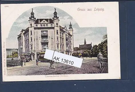 [Ansichtskarte] AK Gruss aus Leipzig Commandantur Gebäude 1900. 