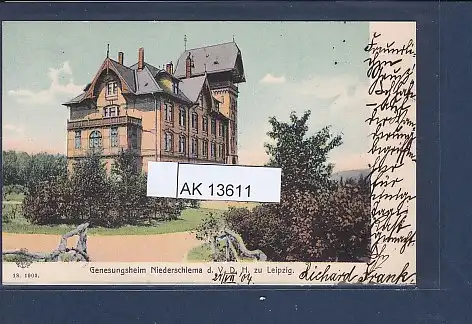 [Ansichtskarte] AK Genesungsheim Niederschlema d.V.D.H. zu Leipzig 1904. 