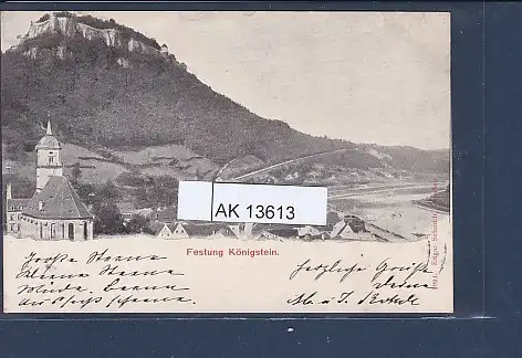 [Ansichtskarte] AK Festung Königstein 1898. 