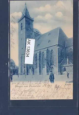 [Ansichtskarte] AK Gruss aus Stassfurt Kirche 1899. 