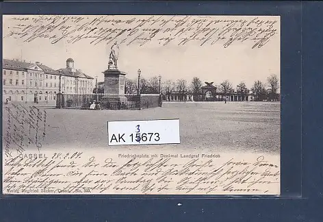 [Ansichtskarte] AK Cassel Friedrichsplatz mit Denkmal Landgraf Friedrich 1904. 