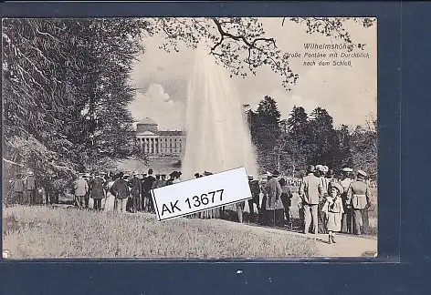[Ansichtskarte] AK Wilhelmshöhe Große Fontäne mit Durchblick nah dem Schloß 1903. 