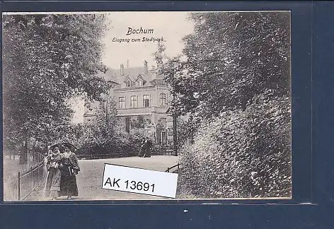 [Ansichtskarte] AK Bochum Eingang zum Stadtpark 1906. 