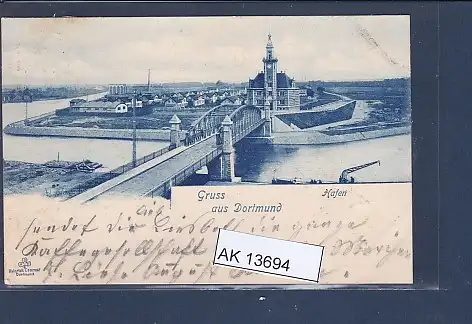 [Ansichtskarte] AK Gruss aus Dortmund Hafen 1899. 