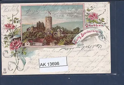 [Ansichtskarte] AK Litho Gruss aus Burg Blankenstein 1901. 