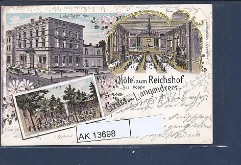 [Ansichtskarte] AK Litho Gruss aus Langendreer Hotel zum Reichshof 3.Ansichten 1900. 