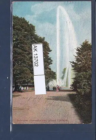 [Ansichtskarte] AK Hannover - Herrenhausen grosse Fontaine 1909. 