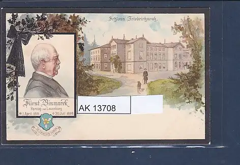 [Ansichtskarte] AK Schloss Friedrichsruh - Fürst Bismarck In Trinitate Robur 1900. 