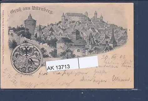 [Ansichtskarte] AK Gruß aus Nürnberg 1903. 