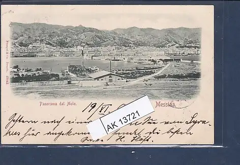[Ansichtskarte] AK Messina Panorama dal Mole 1898. 