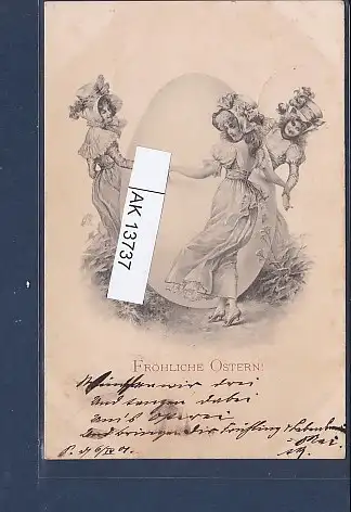 [Ansichtskarte] AK Fröhliche Ostern Frauen tanzend 1901. 