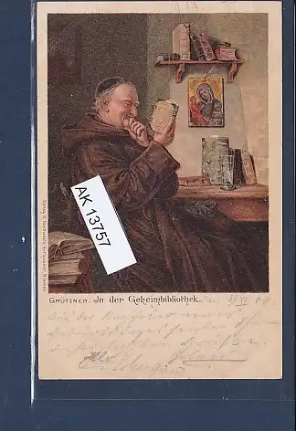 [Ansichtskarte] AK Grützner: In der Geheimbibliothek 1900. 