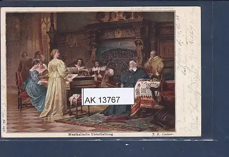 [Ansichtskarte] AK Musikalische Unterhaltung J. E. Gaisser 1901. 