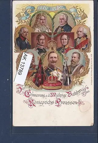 [Ansichtskarte] AK Zur Erinnerung a.d. 200 jährigen Bestehens des Königreichs Preussen 1901. 
