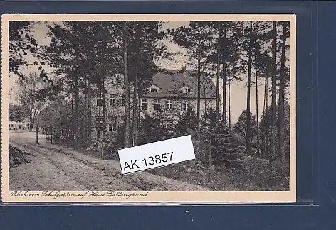 [Ansichtskarte] AK Blick vom Schulgarten auf Haus Fichtengrund Templin 1930. 