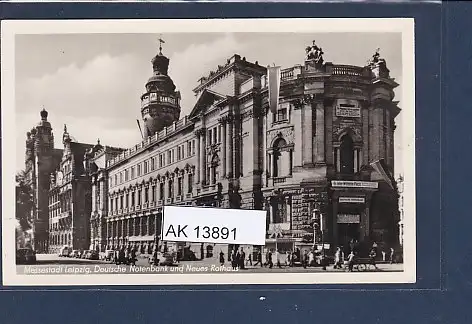 [Ansichtskarte] AK Leipzig Notenbank und Neues Rathaus 1953. 