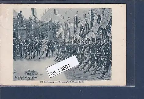 [Ansichtskarte] AK Die eroberten franz. Fahnen beim Einzug in Berlin Rotes Kreuz 1911. 