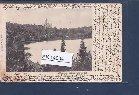 [Ansichtskarte] AK Berlin 82 Königssee Colonie Grunewald 1901. 