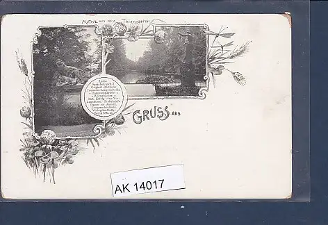 [Ansichtskarte] AK Gruss aus  Motive aus dem Thiergarten 2.Ansichten 1920. 